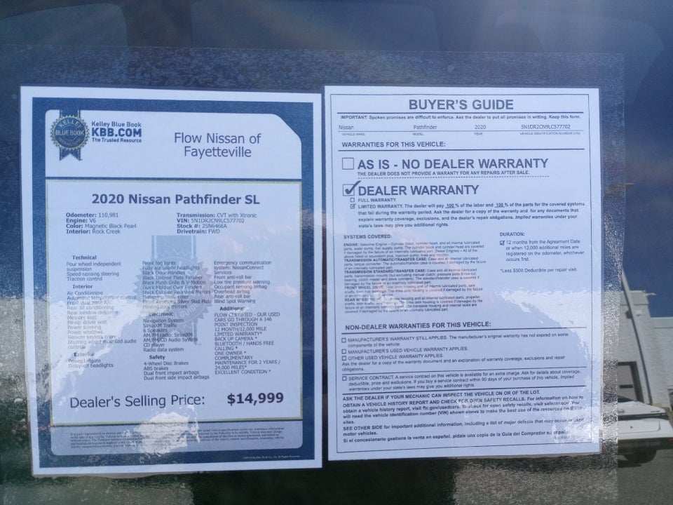 2020 Nissan Pathfinder SL 2WD