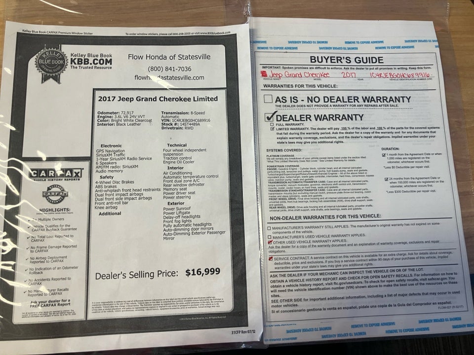 2017 Jeep Grand Cherokee Limited 4x2