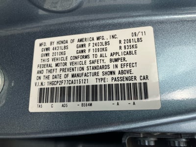 2012 Honda Accord 2.4 EX