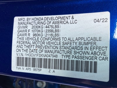 2022 Honda Accord Sport