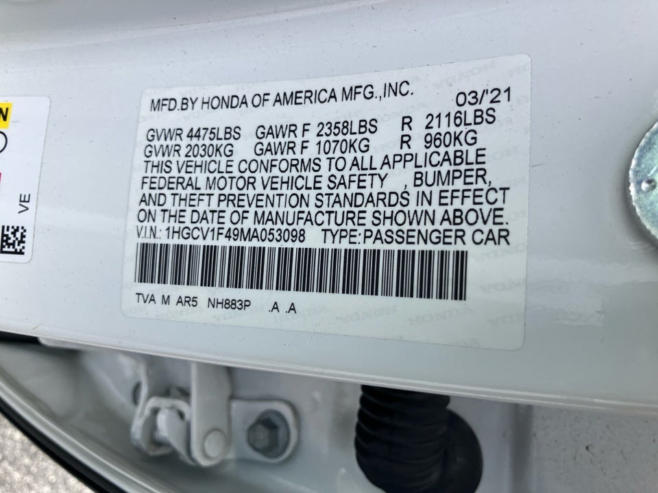 2021 Honda Accord Sport SE