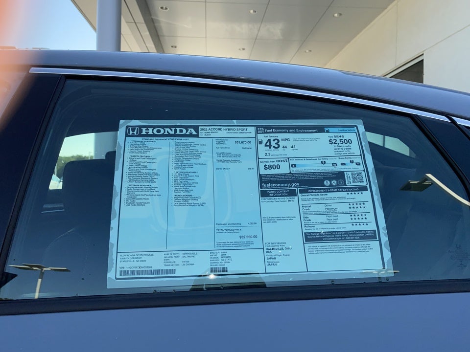 2022 Honda Accord Hybrid Sport