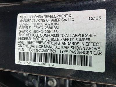 2025 Honda Accord Sedan LX