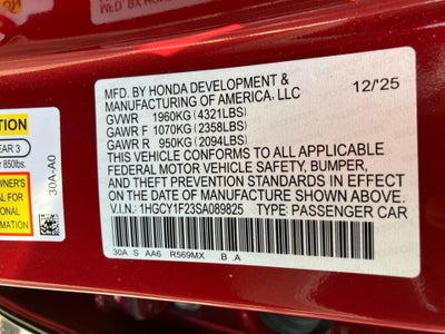 2025 Honda Accord Sedan LX