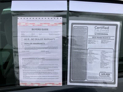 2025 Honda Accord Sedan LX