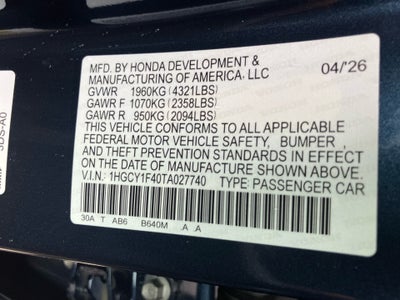 2026 Honda Accord Sedan SE