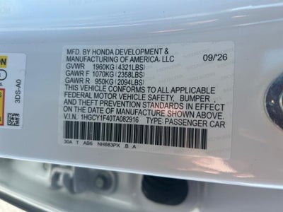 2026 Honda Accord Sedan SE