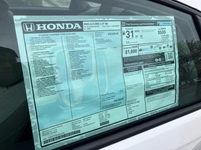 2026 Honda Accord Sedan SE