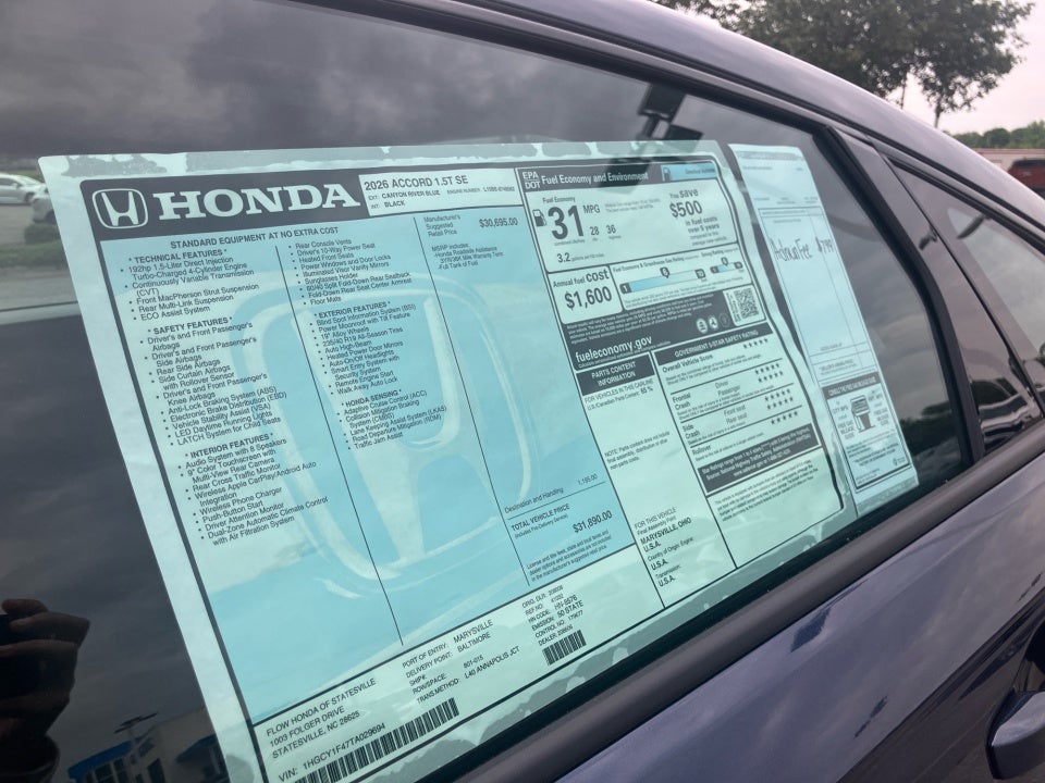 2026 Honda Accord Sedan SE