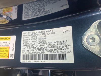 2026 Honda Accord Sedan SE