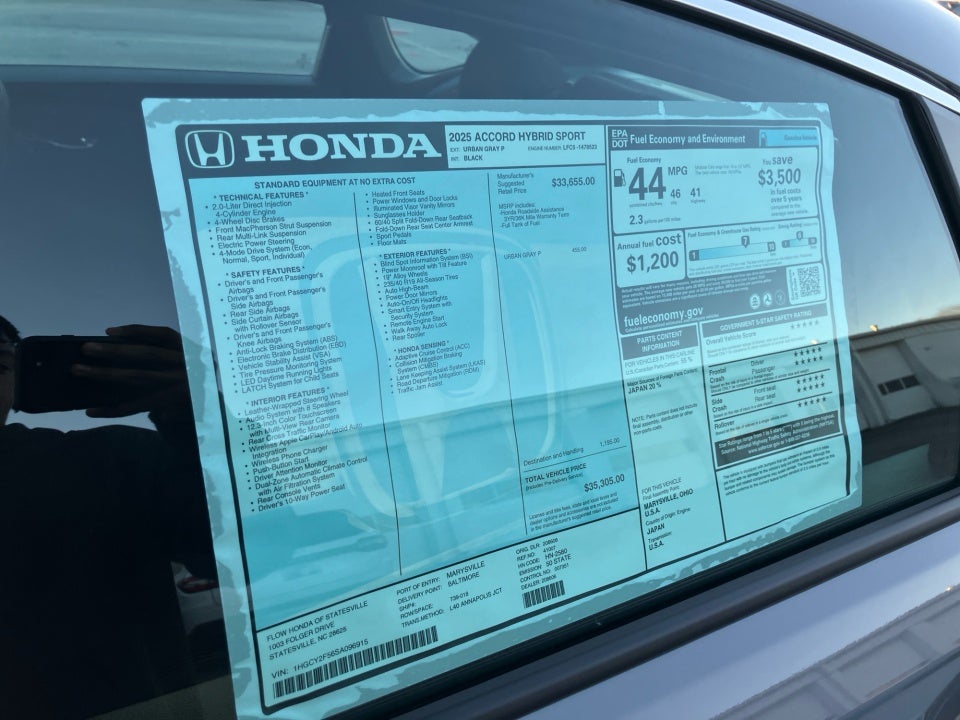 2025 Honda Accord Hybrid Sport