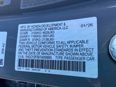 2026 Honda Accord Hybrid Sport