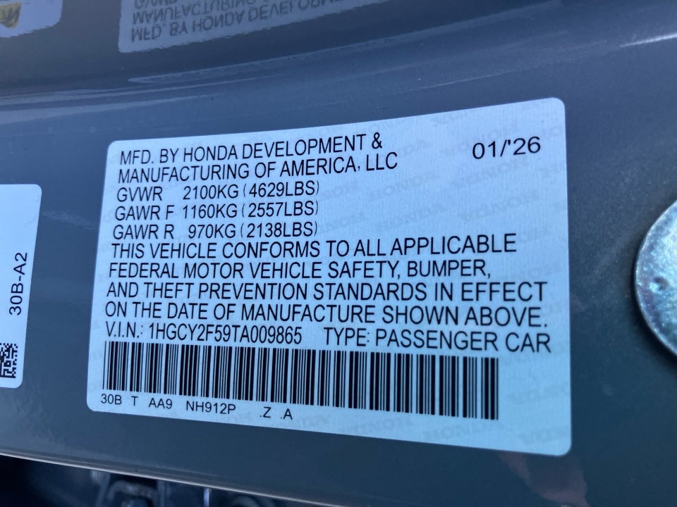 2026 Honda Accord Hybrid Sport