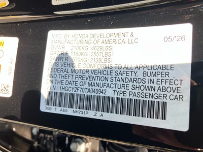 2026 Honda Accord Hybrid Sport-L