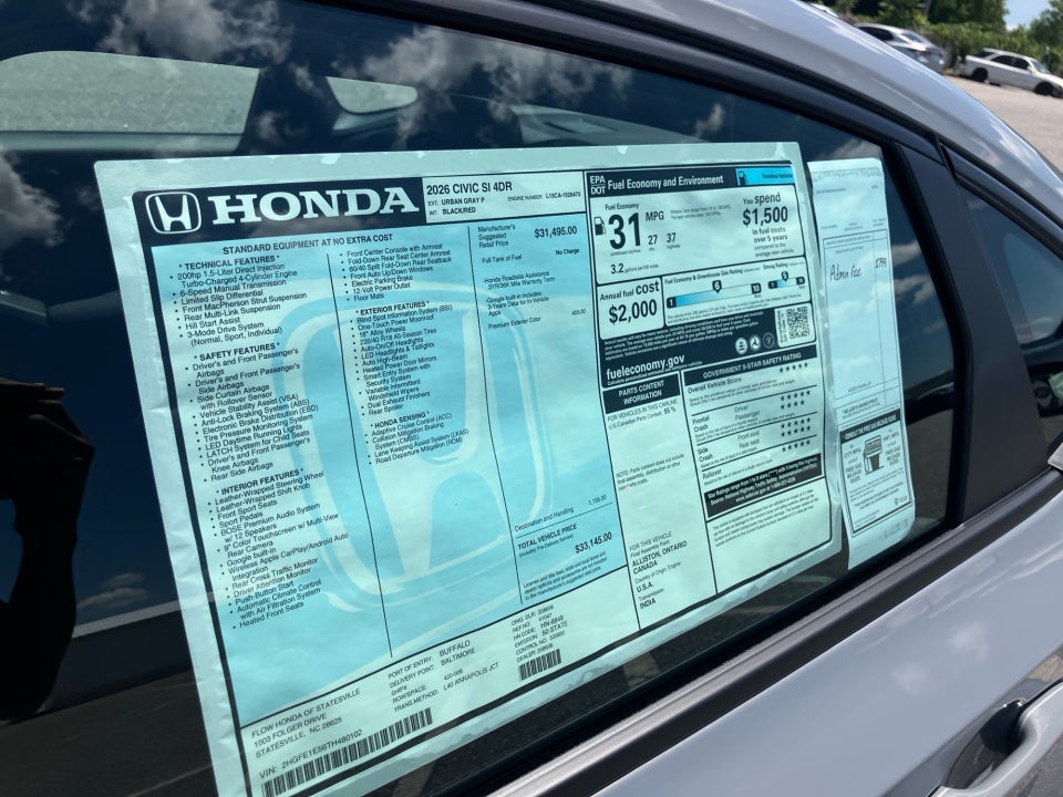2026 Honda Civic Si Manual