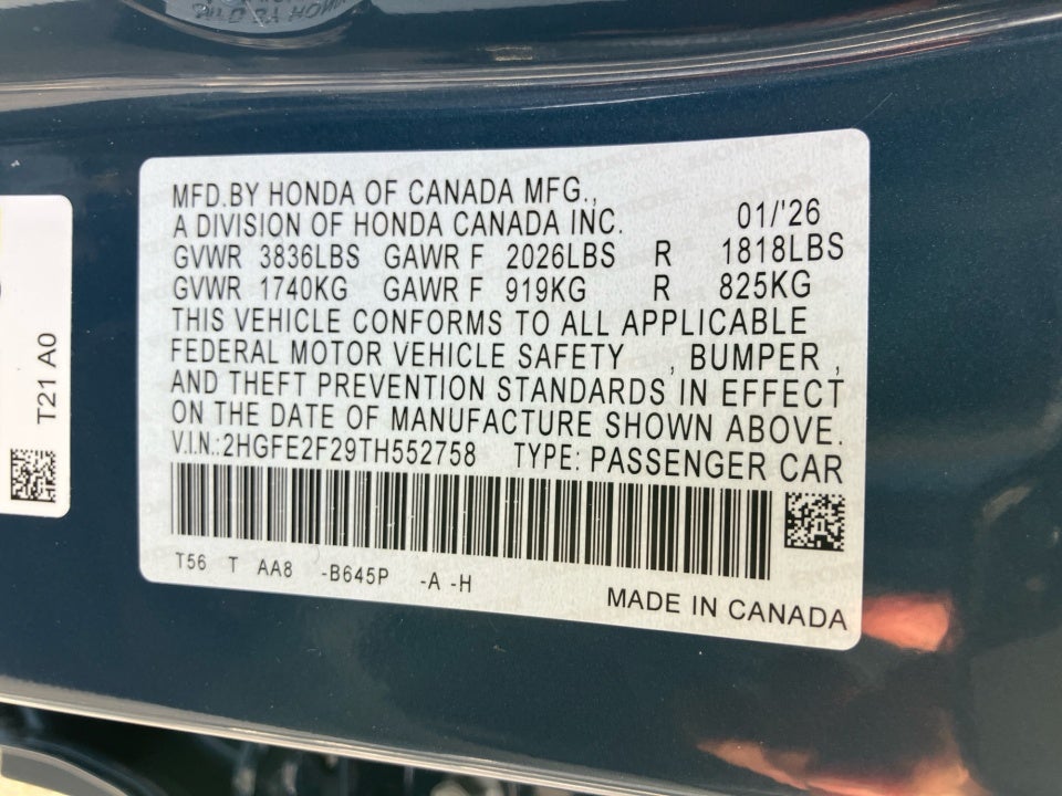 2026 Honda Civic Sedan LX