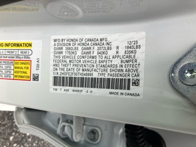 2026 Honda Civic Sedan Sport