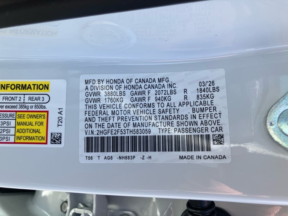 2026 Honda Civic Sedan Sport