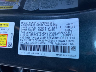 2026 Honda Civic Sedan Sport