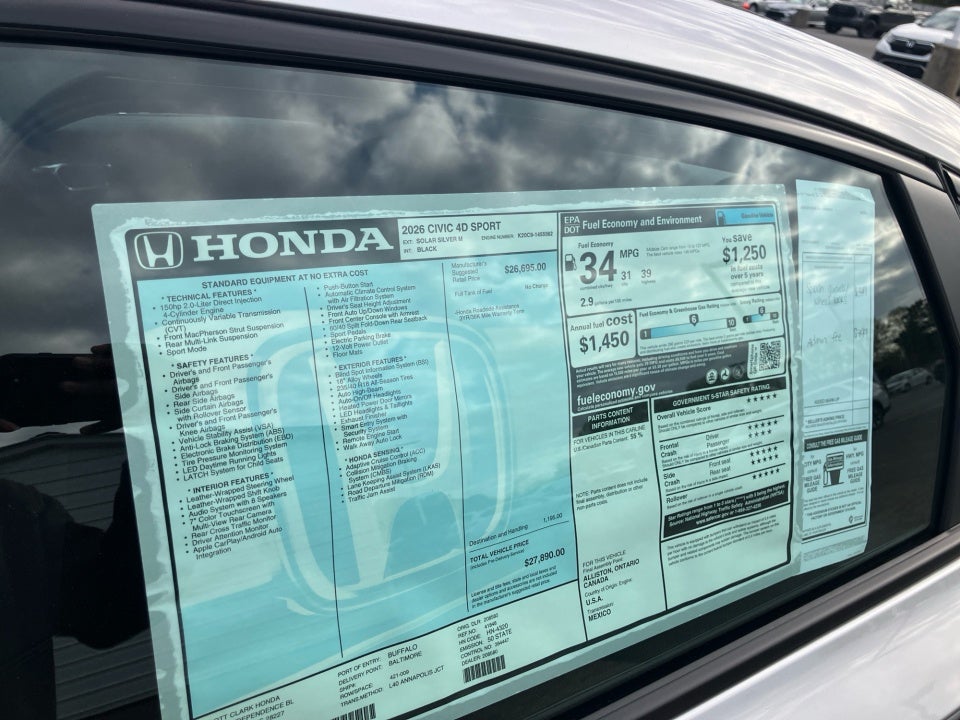 2026 Honda Civic Sedan Sport