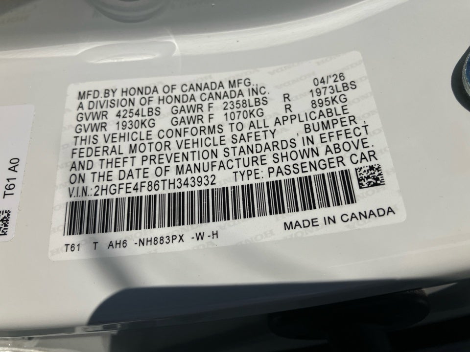 2026 Honda Civic Hybrid Sport