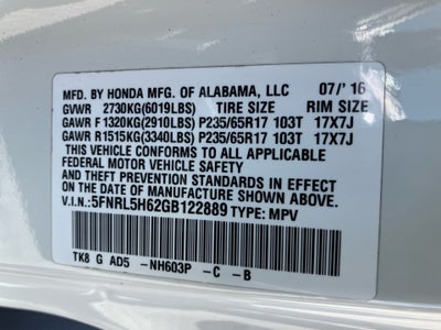 2016 Honda Odyssey EX-L