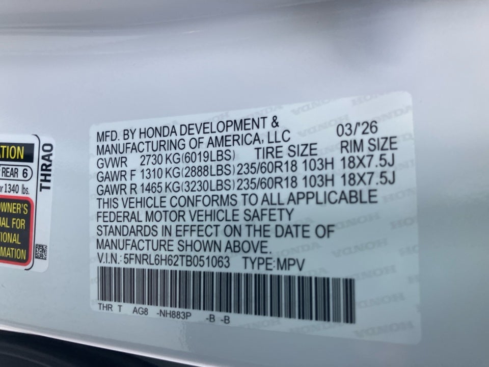 2026 Honda Odyssey EX-L