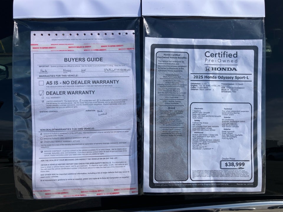 2025 Honda Odyssey Sport-L