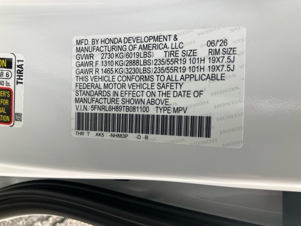 2026 Honda Odyssey Touring