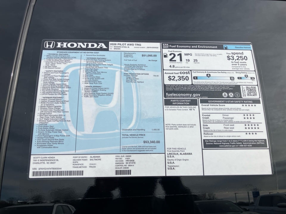 2026 Honda Pilot Touring