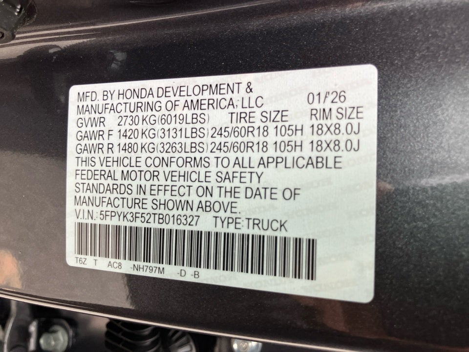 2026 Honda Ridgeline RTL