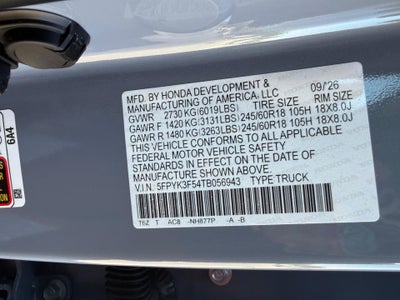 2026 Honda Ridgeline RTL