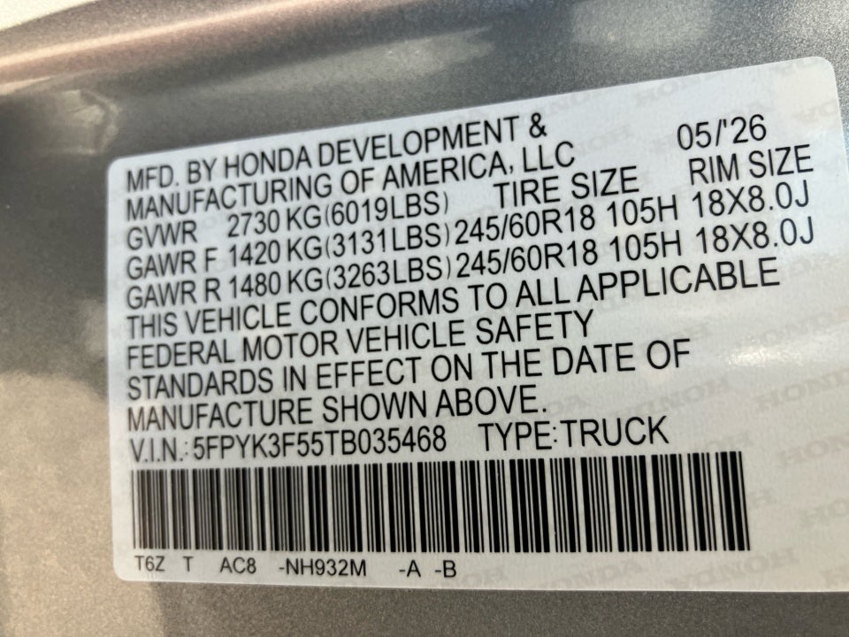 2026 Honda Ridgeline RTL