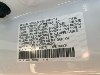 2026 Honda Ridgeline RTL