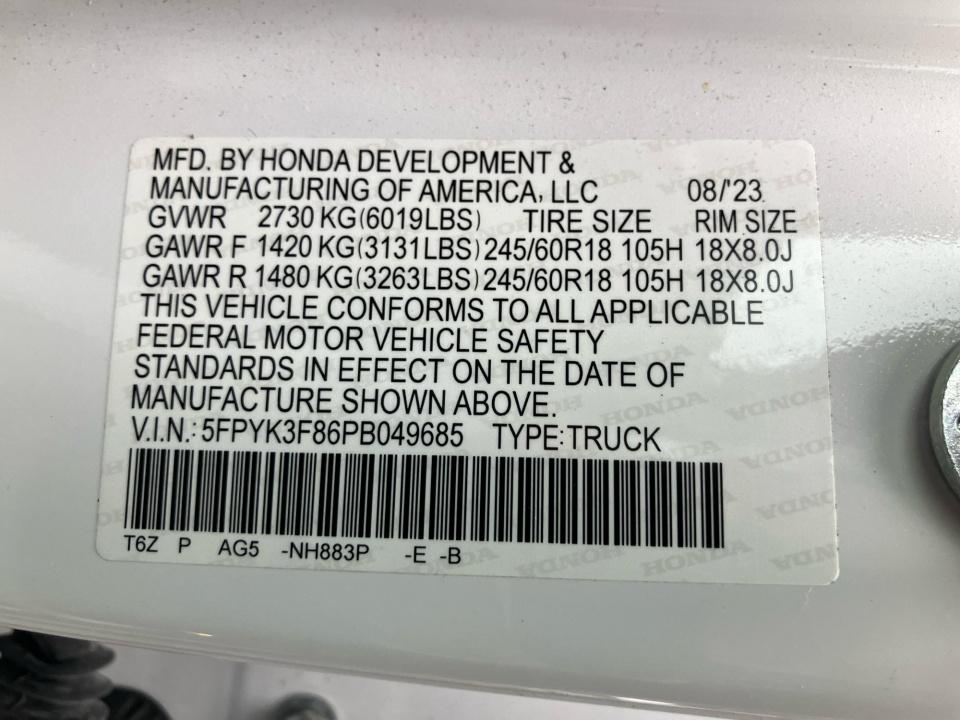 2023 Honda Ridgeline Black Edition