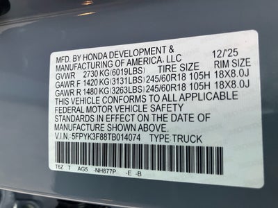 2026 Honda Ridgeline Black Edition