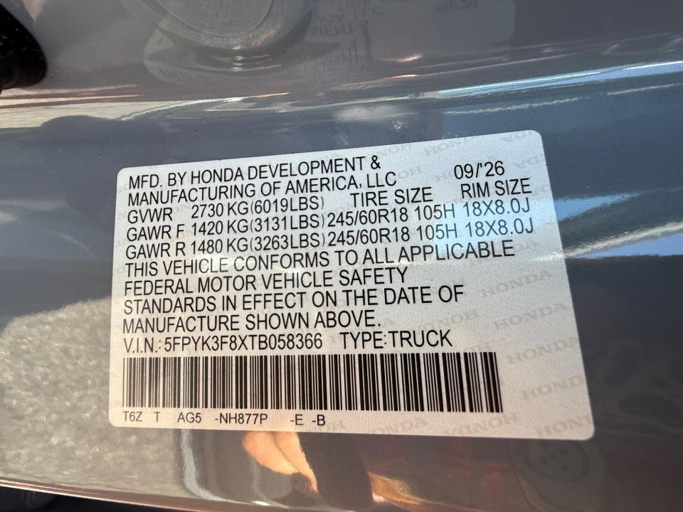 2026 Honda Ridgeline Black Edition
