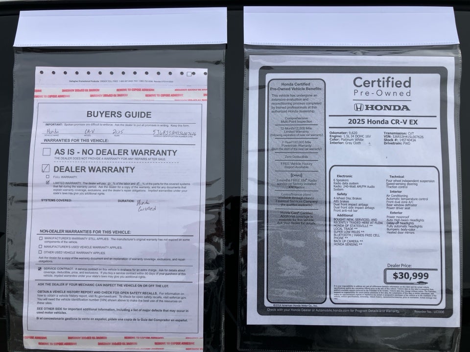 2025 Honda CR-V EX 2WD