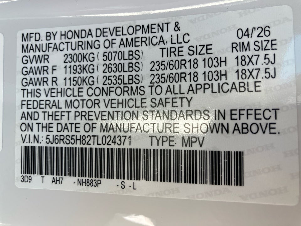 2026 Honda CR-V Hybrid 2WD Sport-L