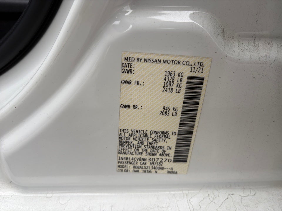 2022 Nissan Altima SR FWD