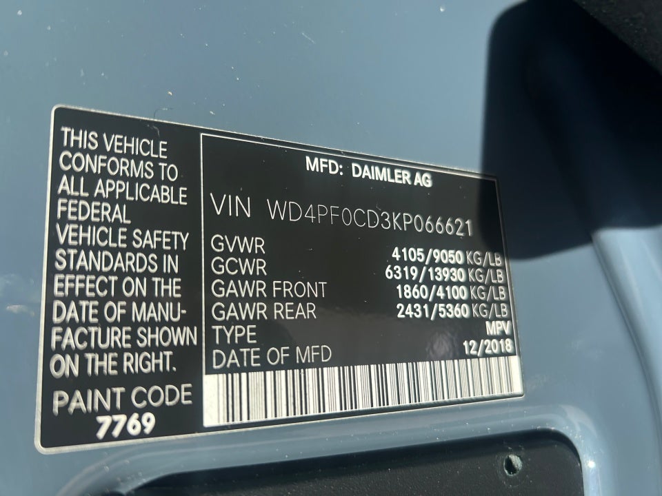 2019 Mercedes-Benz Sprinter 2500 Standard Roof V6