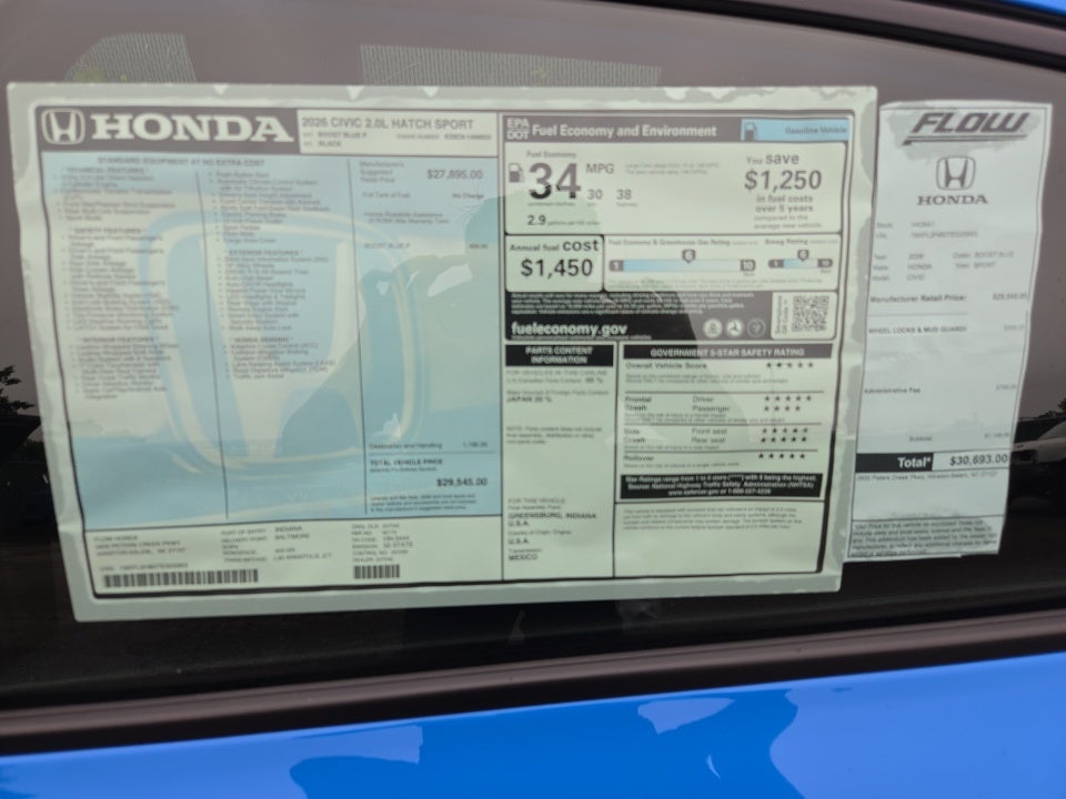2026 Honda Civic Hatchback Sport