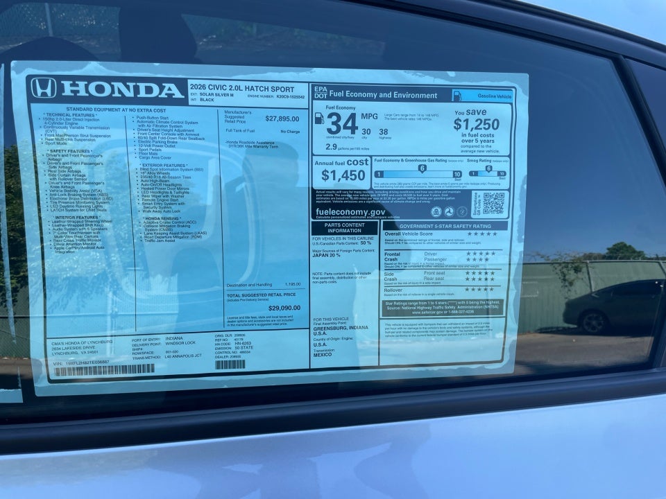 2026 Honda Civic Hatchback Sport