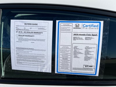 2025 Honda Civic Sedan Sport