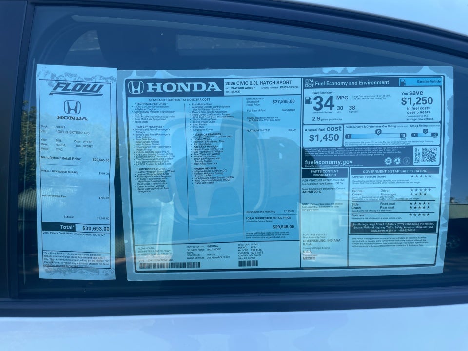 2026 Honda Civic Hatchback Sport