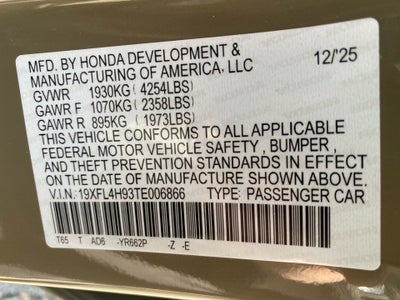 2026 Honda Civic Hybrid Sport Touring