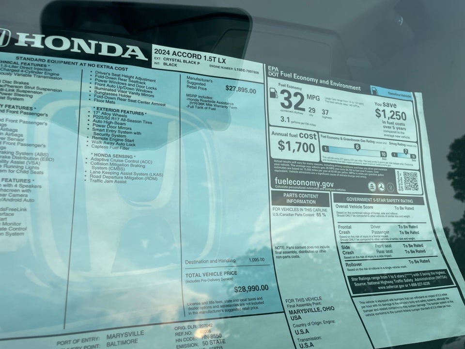 2024 Honda Accord Sedan LX