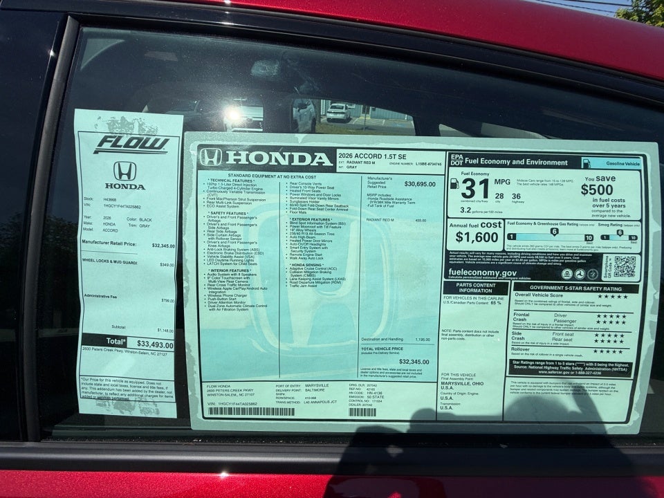 2026 Honda Accord Sedan LX