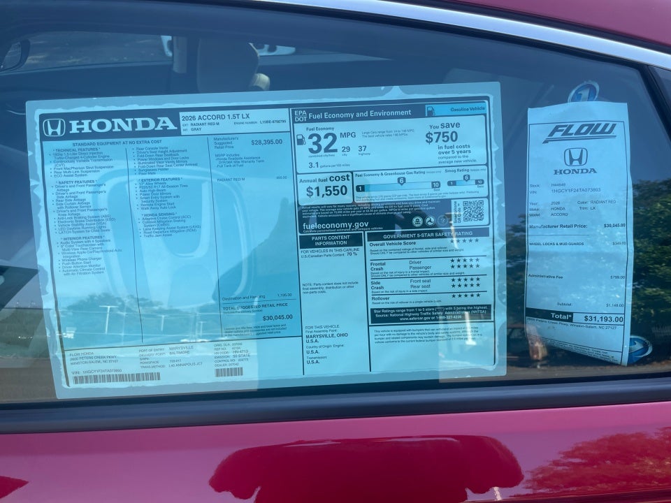 2026 Honda Accord Sedan LX