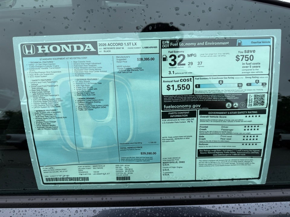 2026 Honda Accord Sedan LX